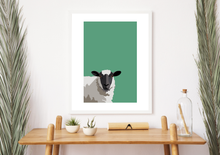 Load image into Gallery viewer, What Are Ewe Looking At – Green Sheep – Irish wall art print