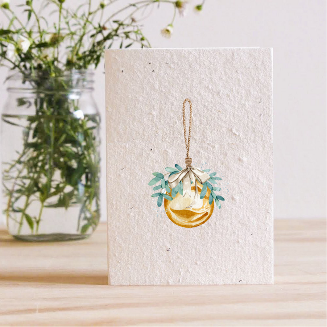 GOLDEN BAUBLE - PLANTABLE GREETING CARD