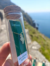Load image into Gallery viewer, Map of Ireland necklace in Love Ireland Gift Co glass gift jar by the sea
