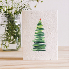 Load image into Gallery viewer, WATERCOLOR CHRISTMAS TREE - PLANTABLE GREETING CARD
