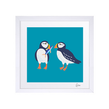 Load image into Gallery viewer, Grá – Puffins – mini framed Irish print
