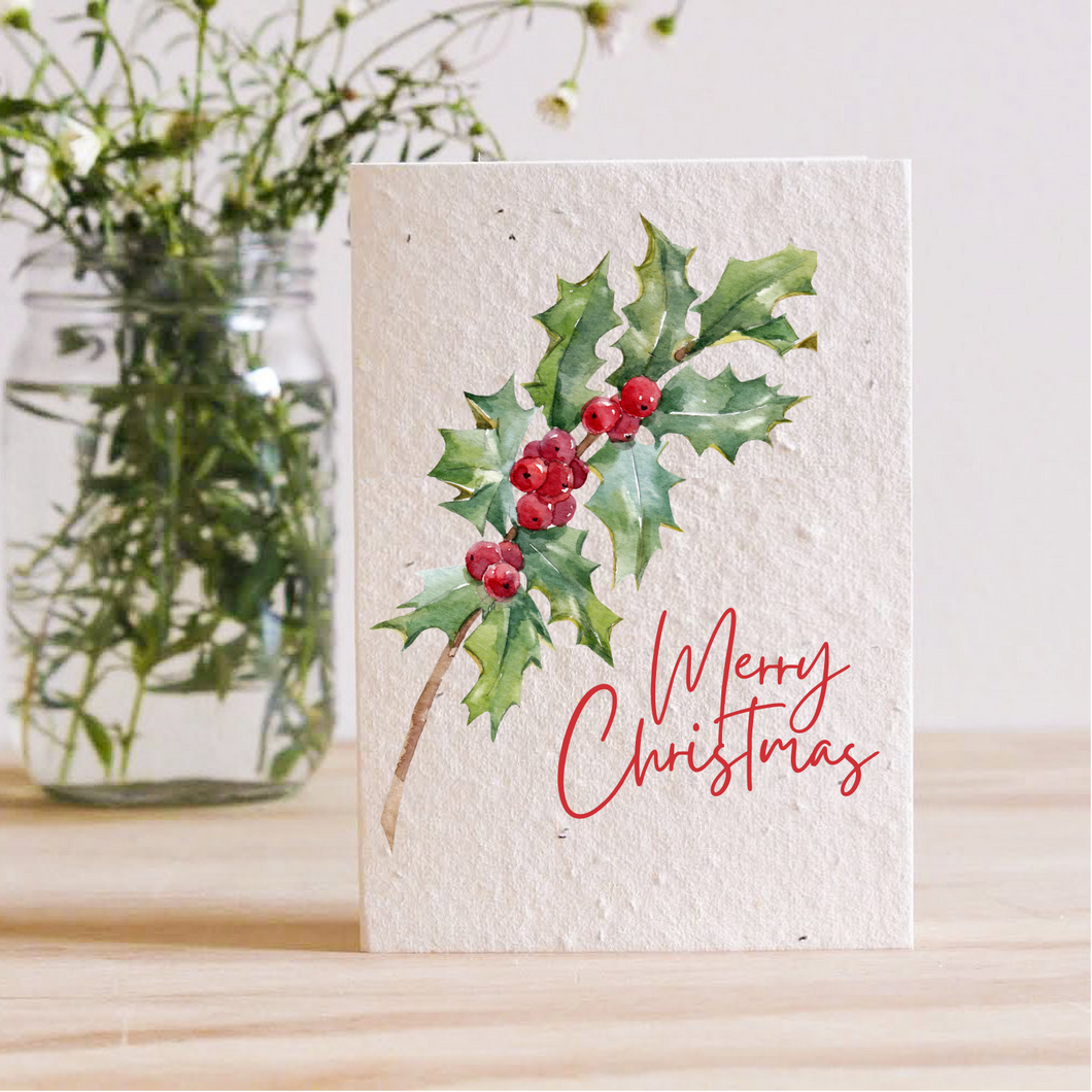 HOLLY JOLLY CHRISTMAS - PLANTABLE GREETING CARD