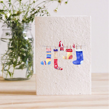 Load image into Gallery viewer, SANTA&#39;S WASHING LINE - PLANTABLE SEED CARD
