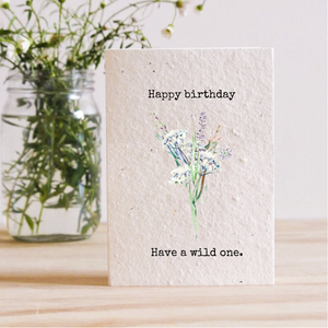 HAPPY BIRTHDAY, HAVE A WILD ONE - PLANTABLE SEED CARD